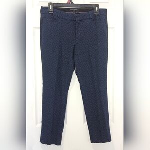 Banana Republic Dark Blue Patterned Pants 6P